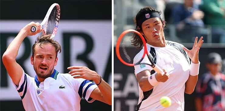 Tay vợt người Trung Quốc Zhang Z có trận thắng lịch sử trước tay vợt người Nga Medvedev 