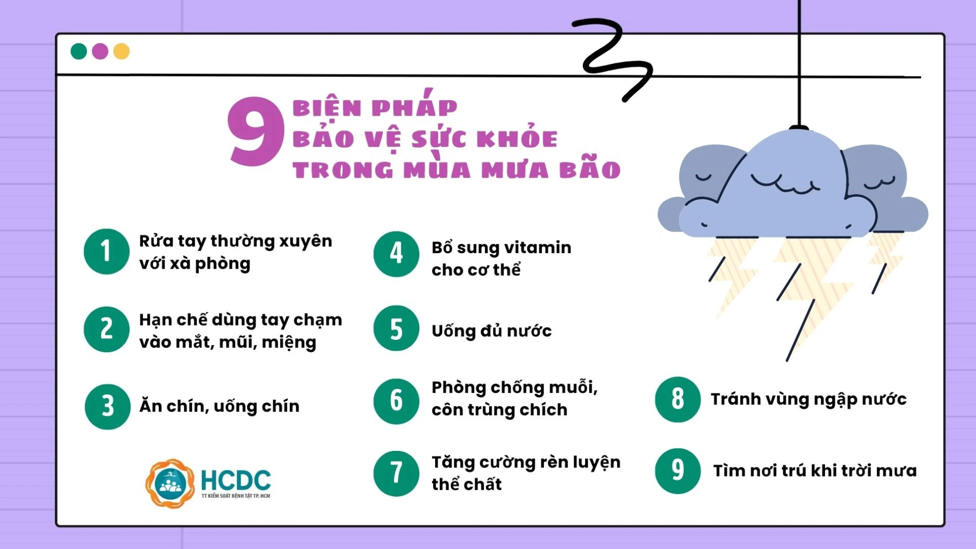 9 biện pháp bảo vệ sức khỏe trong mùa mưa bão