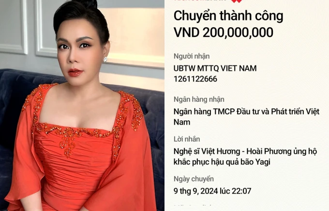 Việt Hương và chồng ủng hộ 200 triệu đồng 