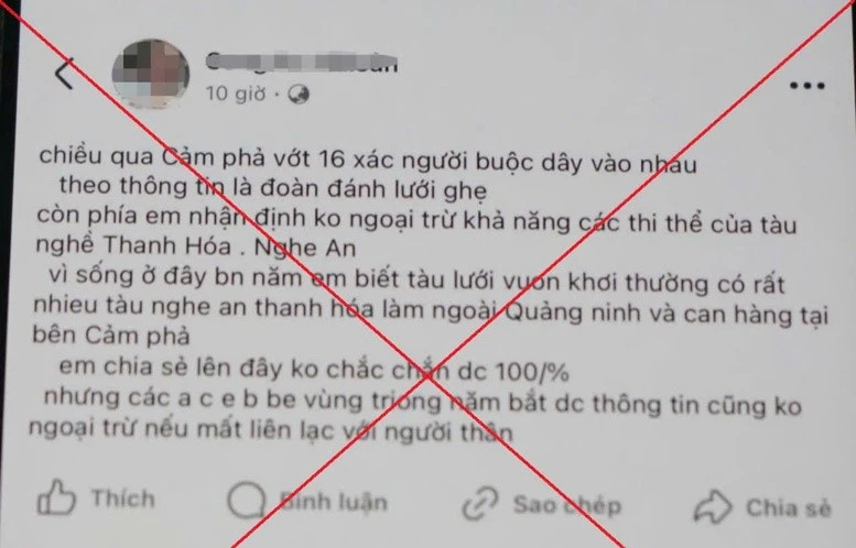 Xử lý người tung tin sai sự thật trên mạng xã hội về tình hình thiệt hại do bão số 3