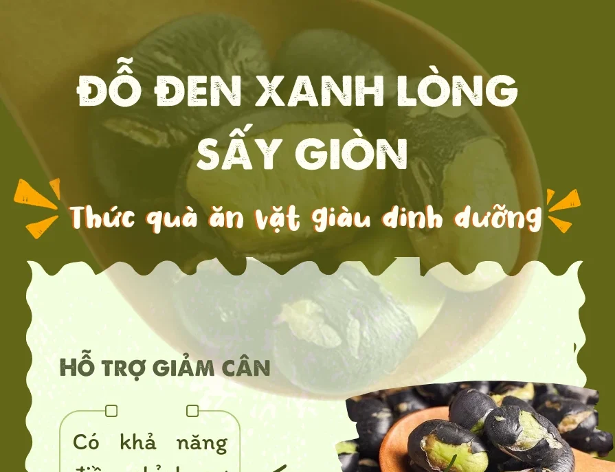 Đỗ đen xanh lòng sấy giòn ( Thức quà ăn vặt giàu dinh dưỡng )