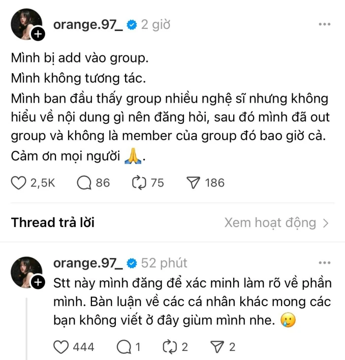 Orange là một trong những người đầu tiên lên tiếng