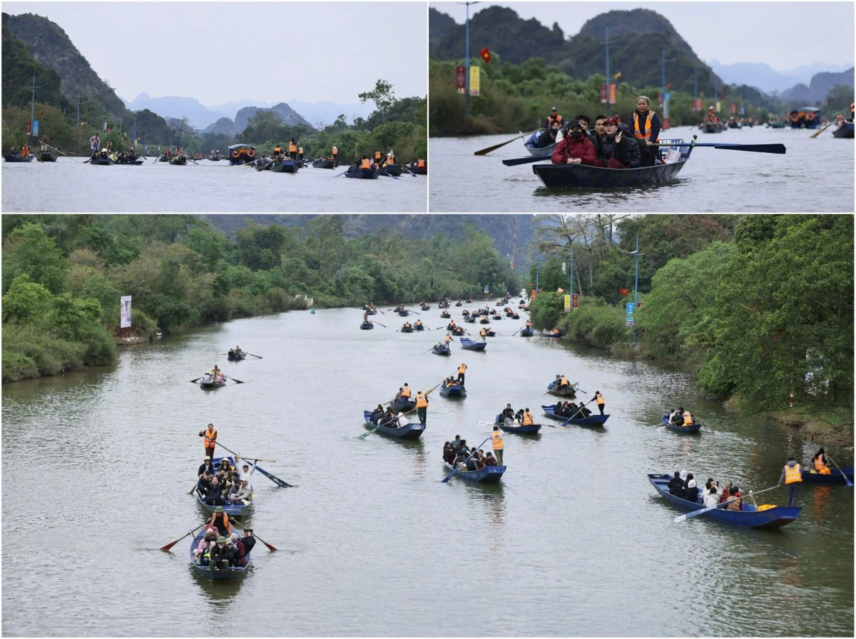 Vượt giá rét, mưa phùn hàng vạn du khách đổ về dự khai hội chùa Hương