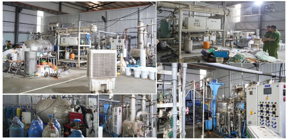 Hà Nội: Phát hiện 3 nhà xưởng sản xuất khí cười trong đường dây liên tỉnh bị triệt phá