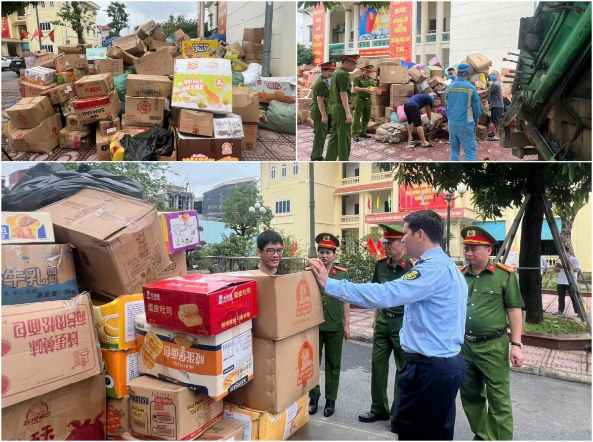 La Phù: Người dân tự nguyên giao nộp 25 tấn bánh kẹo, thực phẩm và hàng lậu
