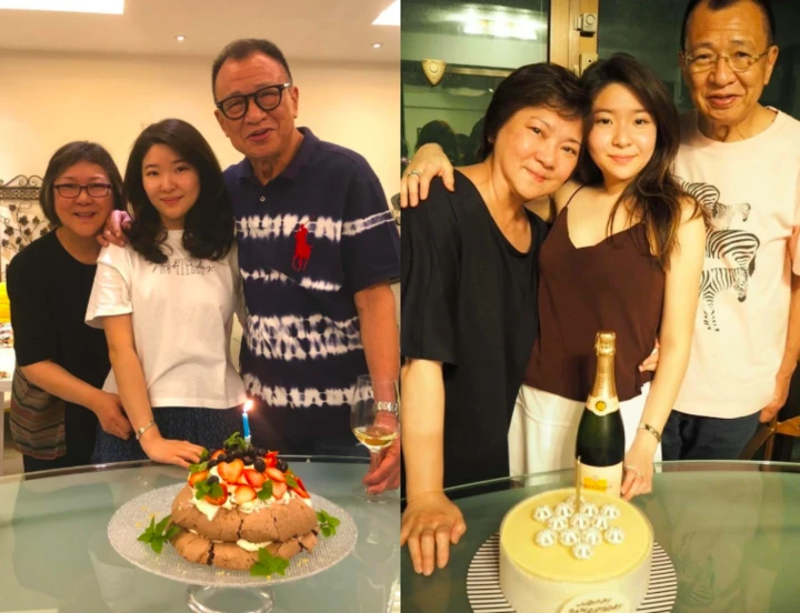 Hứa Thiệu Hùng bên bà xã và con gái.