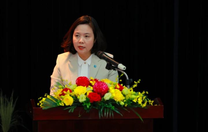 Phó Giám đốc Sở Văn hoá và Thể thao Hà Nội Lê Thị Ánh Mai thông tin về sự kiện.