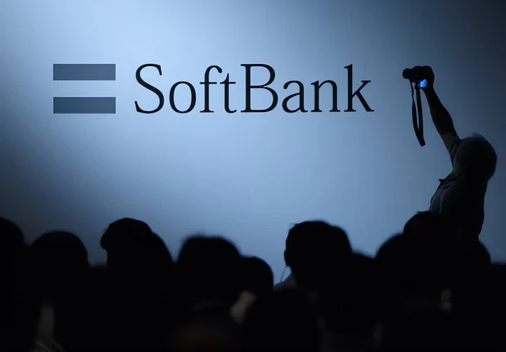 Logo của SoftBank Group Corp tại hội nghị SoftBank World 2017 ở Tokyo, Nhật Bản. (Nguồn: Reuters)