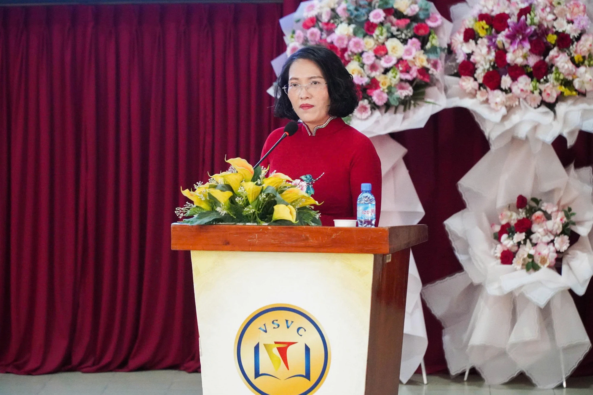 Bà Trương Hải Thanh - Phó giám đốc Sở GD-ĐT TPHCM - phát biểu tại chương trình - Ảnh: N.X.