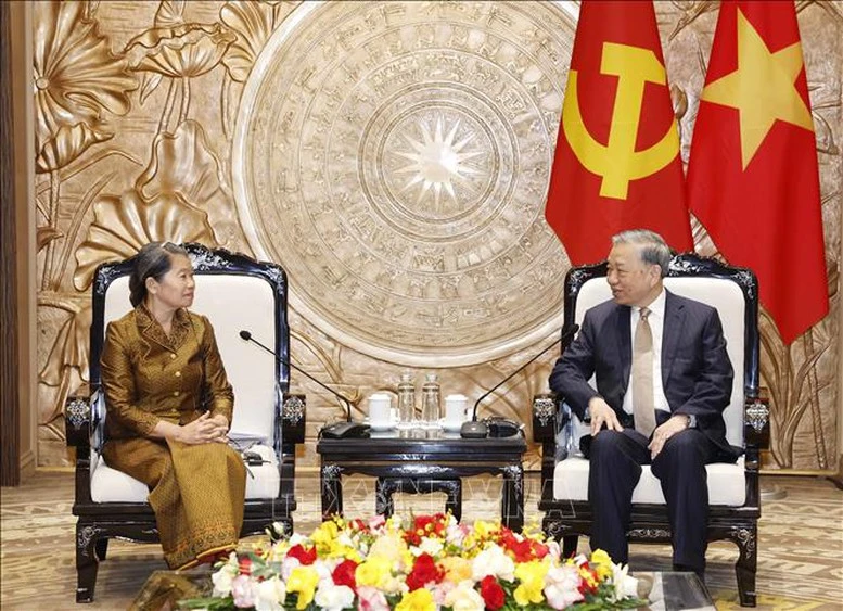 Tổng Bí thư Tô Lâm tiếp Đoàn đại biểu Đảng Nhân dân Campuchia- Ảnh 2. Tổng Bí thư Tô Lâm tiếp Đoàn đại biểu Đảng Nhân dân Campuchia- Ảnh 2.
