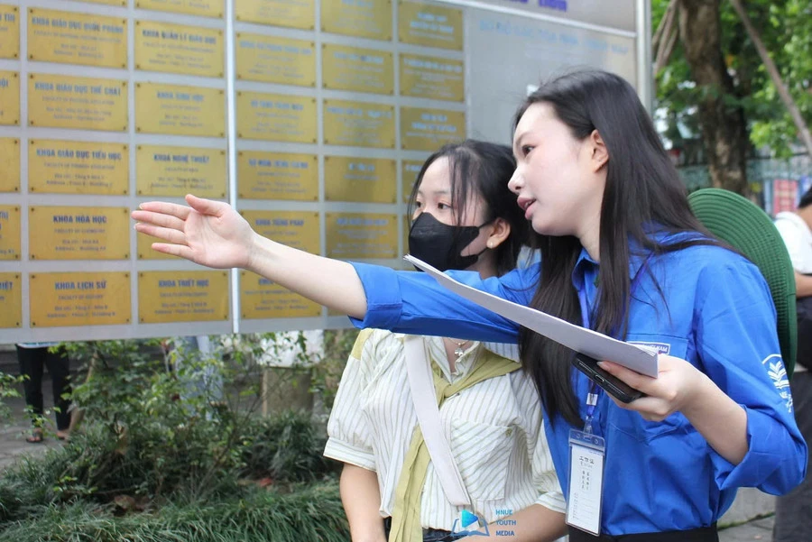 Thí sinh tham dự Kỳ thi đánh giá năng lực năm 2025 của Trường Đại học Sư phạm Hà Nội. Ảnh: TG