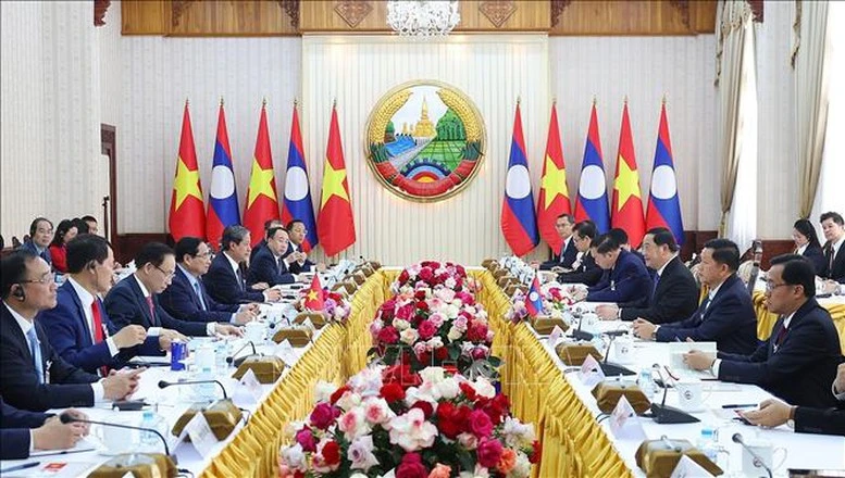Thủ tướng Phạm Minh Chính gặp Thủ tướng Lào- Ảnh 4. Thủ tướng Phạm Minh Chính gặp Thủ tướng Lào- Ảnh 4.