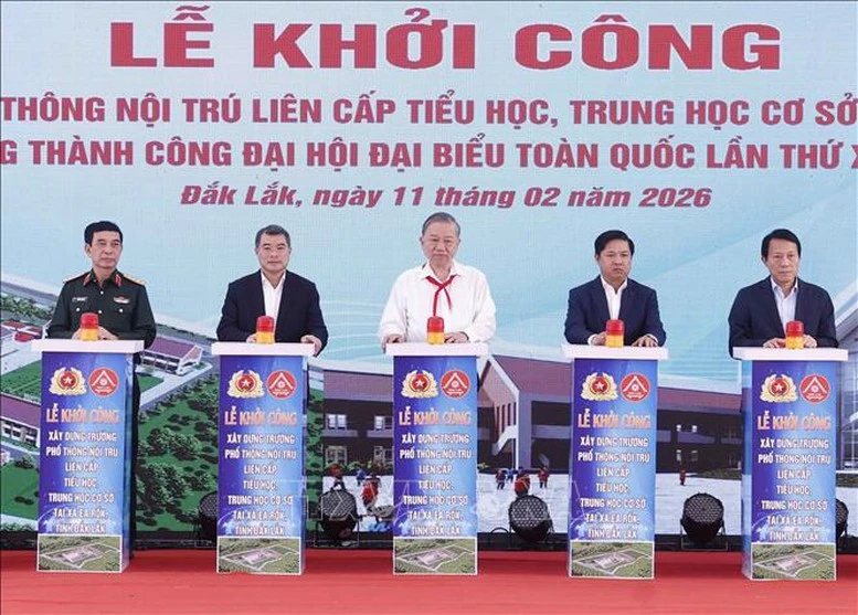 Tổng Bí thư Tô Lâm dự khởi công trường phổ thông nội trú tại xã Ea Rốk (Đắk Lắk)- Ảnh 1.