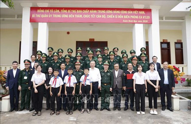 Tổng Bí thư Tô Lâm thăm, chúc Tết cán bộ, chiến sĩ đồn biên phòng EA H’Leo- Ảnh 5.