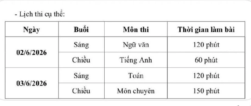 Lịch thi tuyển sinh 10 năm học 2026 - 2027 của tỉnh An Giang. 1000074751.jpg