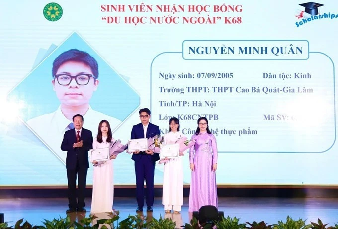 Sinh viên nhận học bổng "Du học nước ngoài" của Học viện Nông Nghiệp Việt Nam. Ảnh: Website nhà trường. image003-1.jpg