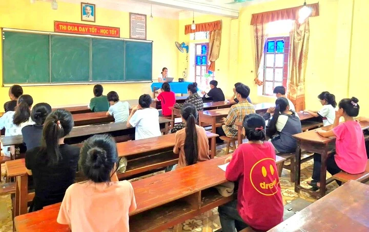 Một kỳ thi tuyển sinh vào lớp 10 ở Nghệ An. (Ảnh NTV)