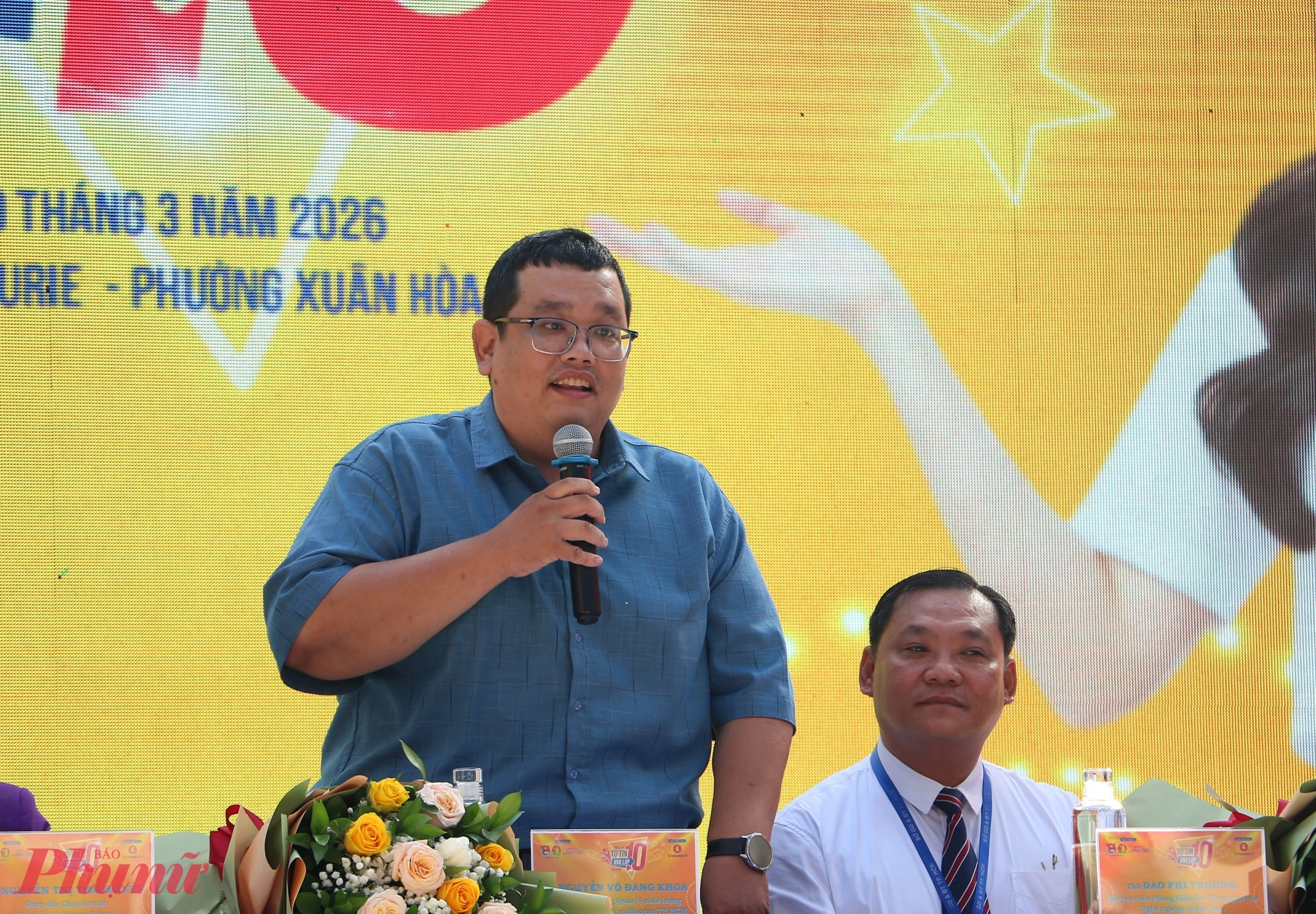 Ông Võ Nguyễn Đăng Khoa phát biểu tại ngày hội - Ảnh: Trang Thư