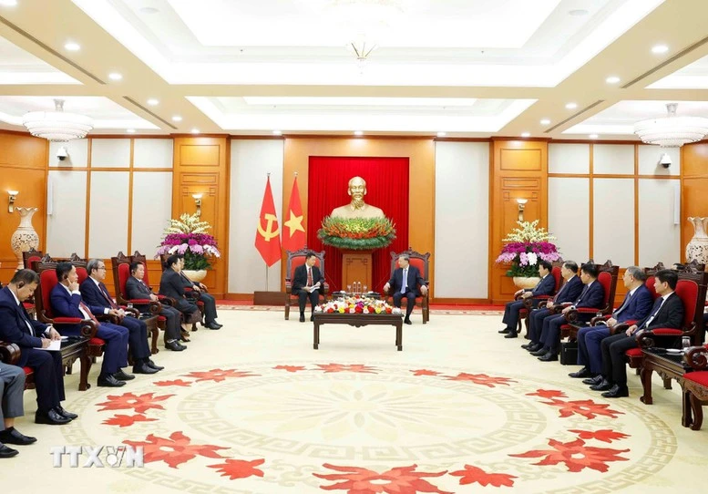 Tổng Bí thư Tô Lâm tiếp Đoàn đại biểu cấp cao Bộ Công an Lào- Ảnh 3.
