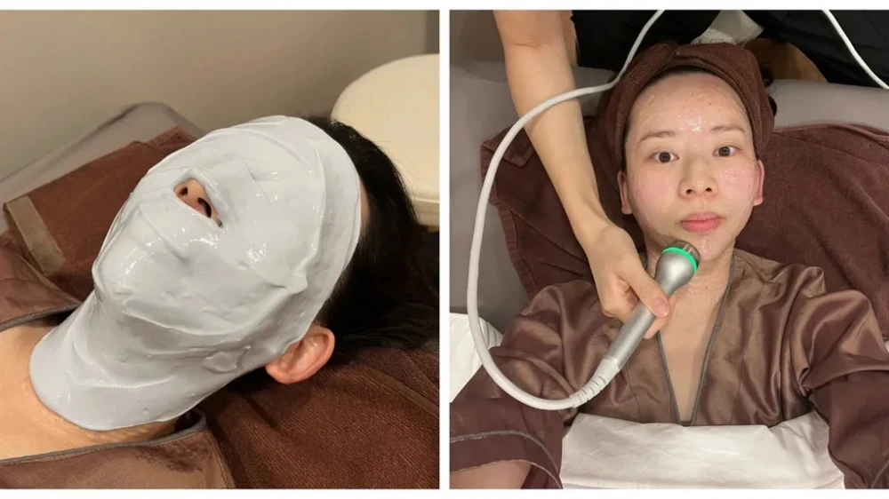 Việc đắp mặt nạ và sử dụng máy siêu âm Insonic giúp giảm sưng và rút ngắn thời gian hồi phục. - Ảnh: Sarah Y. Wu / Mariec Caire