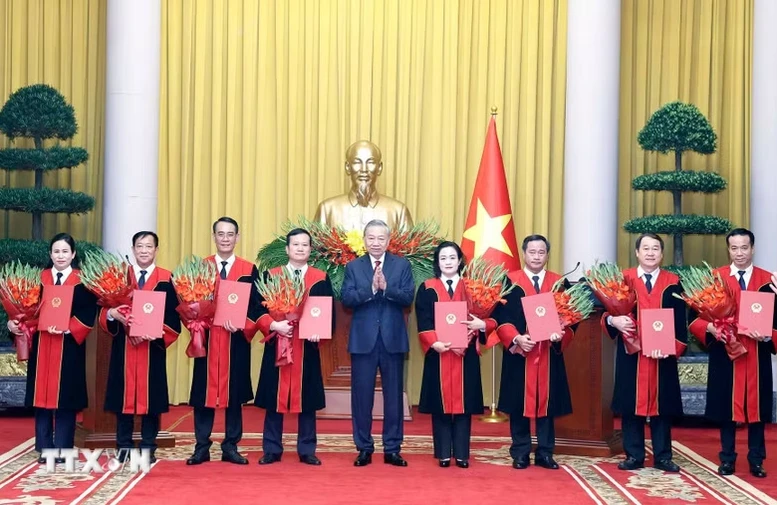 Tổng Bí thư, Chủ tịch nước Tô Lâm trao quyết định bổ nhiệm Thẩm phán TAND tối cao- Ảnh 1.