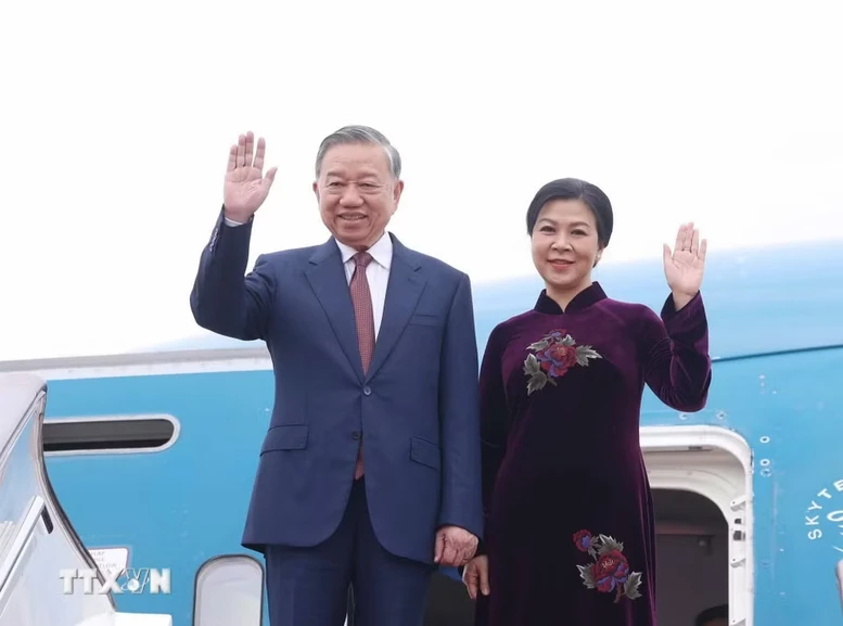 Tổng Bí thư, Chủ tịch nước Tô Lâm và Phu nhân bắt đầu thăm cấp Nhà nước đến Trung Quốc- Ảnh 1.