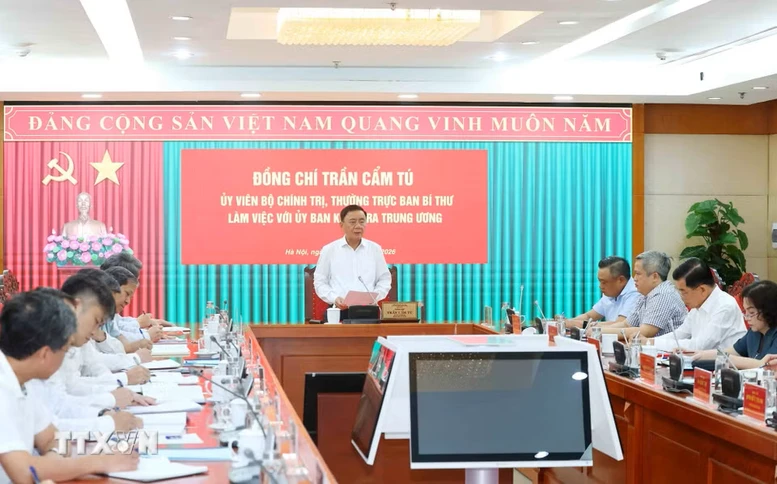 Thường trực Ban Bí thư Trần Cẩm Tú làm việc với Ủy ban Kiểm tra Trung ương- Ảnh 1.