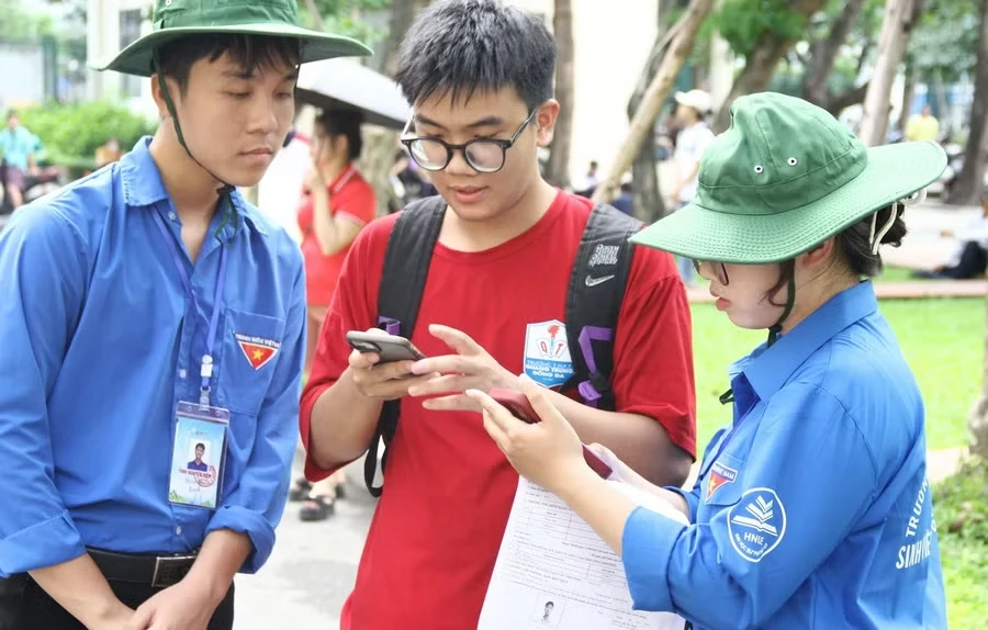 Thí sinh tham dự kỳ thi đánh giá năng lực của Trường ĐH Sư phạm Hà Nội năm 2025.