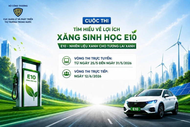 Cổng trực tuyến Cuộc thi tìm hiểu về xăng E10 mở từ 10h ngày 25/5